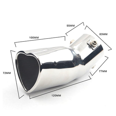 Universal Exhaust Tail Pipe Muffler 2.5 inch ID Inlet Bolt-on Heart Edge Car Universal Stainless Steel Outlet Muffler - KinglyDay