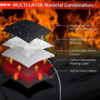 Heated Gloves & Winter Gloves ,Motorcycle Gloves,3 Heating Levels Waterproof & Rechargeable Touch Screen Heated Gloves - KinglyDay