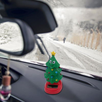 Innovative Solar Head Shaking Tree Electric Swing Christmas Tree Car Ornament Toys For Car Dashboard Decor Accessories - KinglyDay
