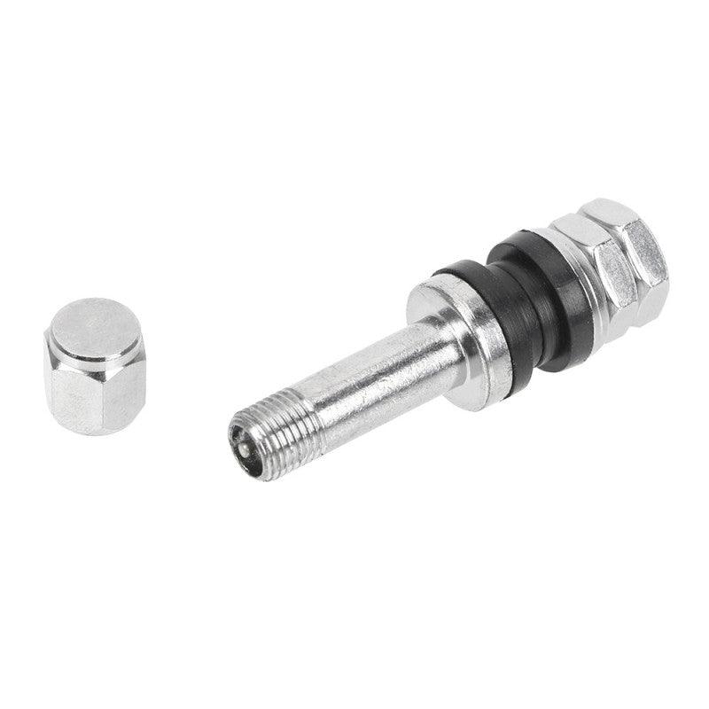 Car Tire Valve 4pcs TR48E Bolt-in Car Tubeless Wheel Tire Valve Stem Dust Cap Cover vehicle Stainless Steel Metal Straight Mouth - KinglyDay