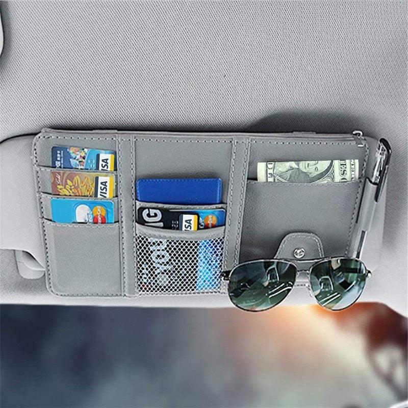 Car Styling Visor Organizer Auto Sun Visor Storage Pouch Car Organizer Sunglasses Holder Card Organizer Ticket Pocket Pen Holder - KinglyDay