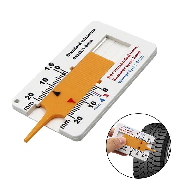 Car Wheel Tire depth gauge 0-20mm Tyre Tread Depthometer Depth Indicator Gauge Gage Motorcycle Trailer Van Measure Tool - KinglyDay