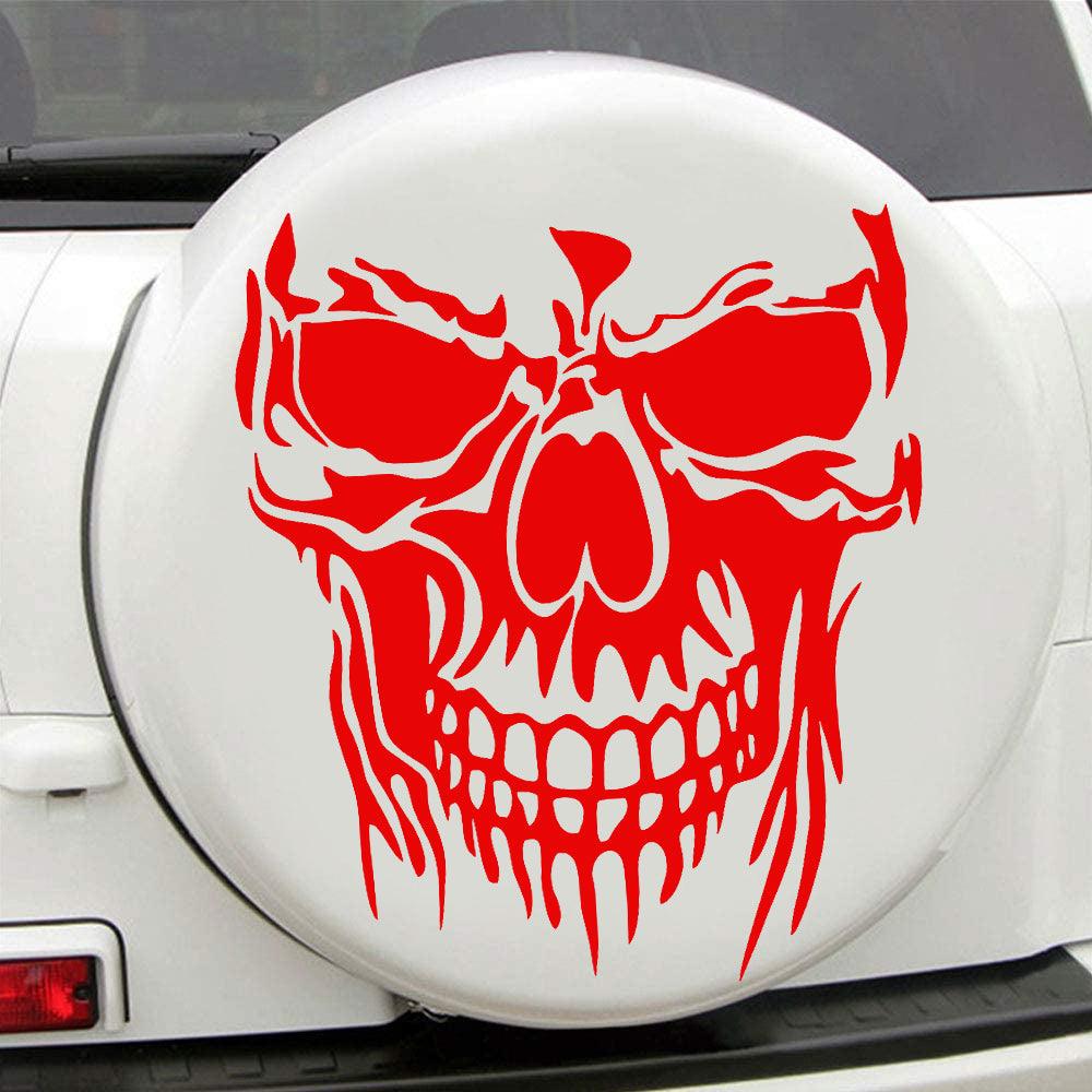 1Pc Skull Decal Horrific Skeleton Vinyl Car Hood Window Stickers Vehicle Styling Removable Waterproof Sticker Reflective - KinglyDay