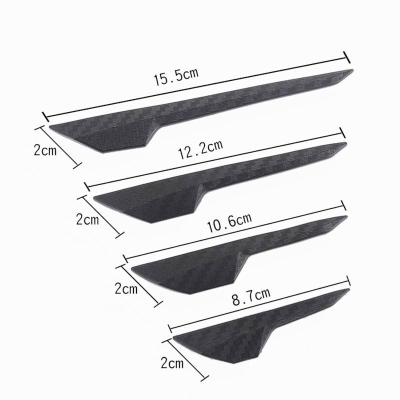 8 Pcs Carbon Fiber Pattern Rubber Car Front Bumper Body Door Edge Guard Protector Anti-Scratch Sticker Strip For Car Accessories - KinglyDay