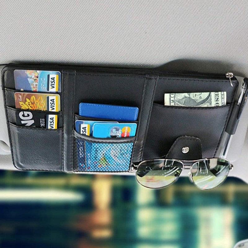 Car Styling Visor Organizer Auto Sun Visor Storage Pouch Car Organizer Sunglasses Holder Card Organizer Ticket Pocket Pen Holder - KinglyDay