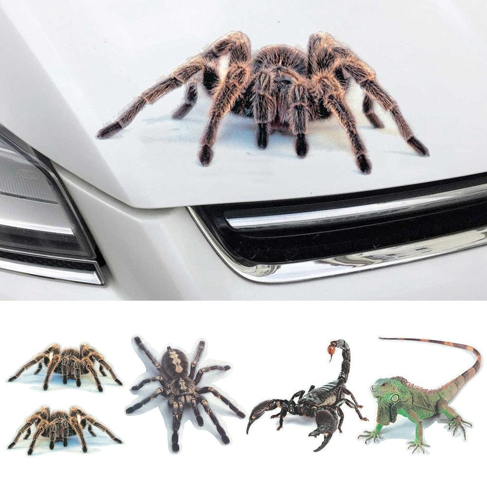 3D Spider Lizard Scorpion Car Sticker 3D animal pattern Vehicle Window Mirror Bumper Decal Decor Water-resistant High stickiness - KinglyDay