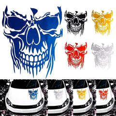 1Pc Skull Decal Horrific Skeleton Vinyl Car Hood Window Stickers Vehicle Styling Removable Waterproof Sticker Reflective - KinglyDay