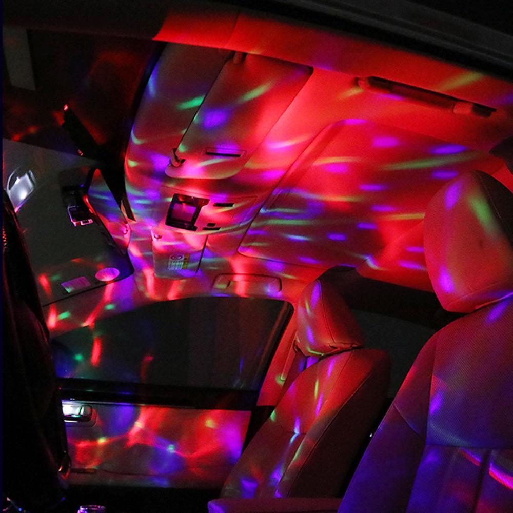 Car USB Ambient Light DJ RGB Mini Colorful Music Sound Led Apple USB Interface Holiday Party Atmosphere Interior Dome Trunk Lamp - KinglyDay