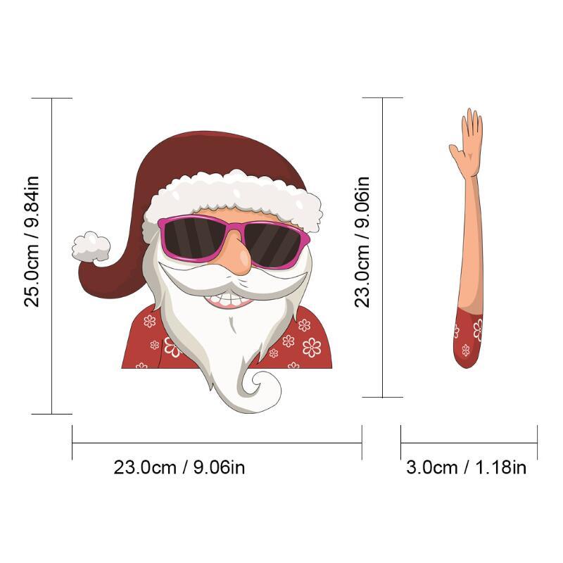 Santa Claus Car Rear Window Wiper Sticker Christmas Car Styling Funny Waving Arm Rear Windshield Decals Auto Decoration Stickers - KinglyDay