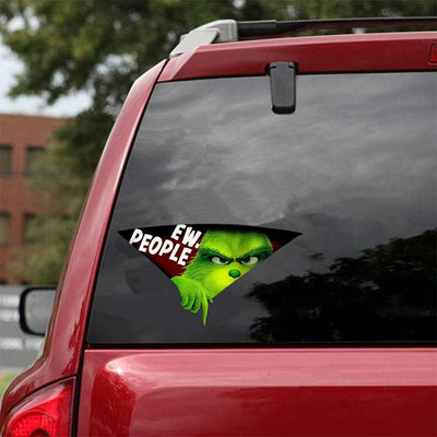 3D Green Haired Monster Christmas Car Cracked Car Decal Sticker Waterproof Easy Install PVC Vinyl Home Decoration - KinglyDay