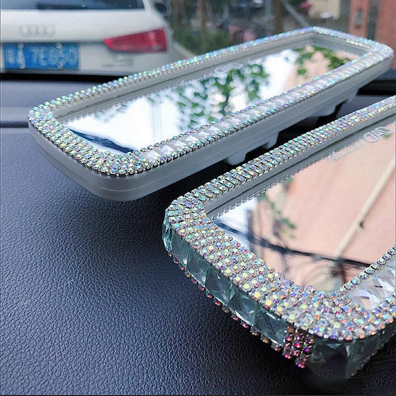 Rhinestone Rearview Mirror Decor Butterfly Car Interior Charm Crystal Bling Diamond Rear View Mirror Cover Auto Accessories - KinglyDay