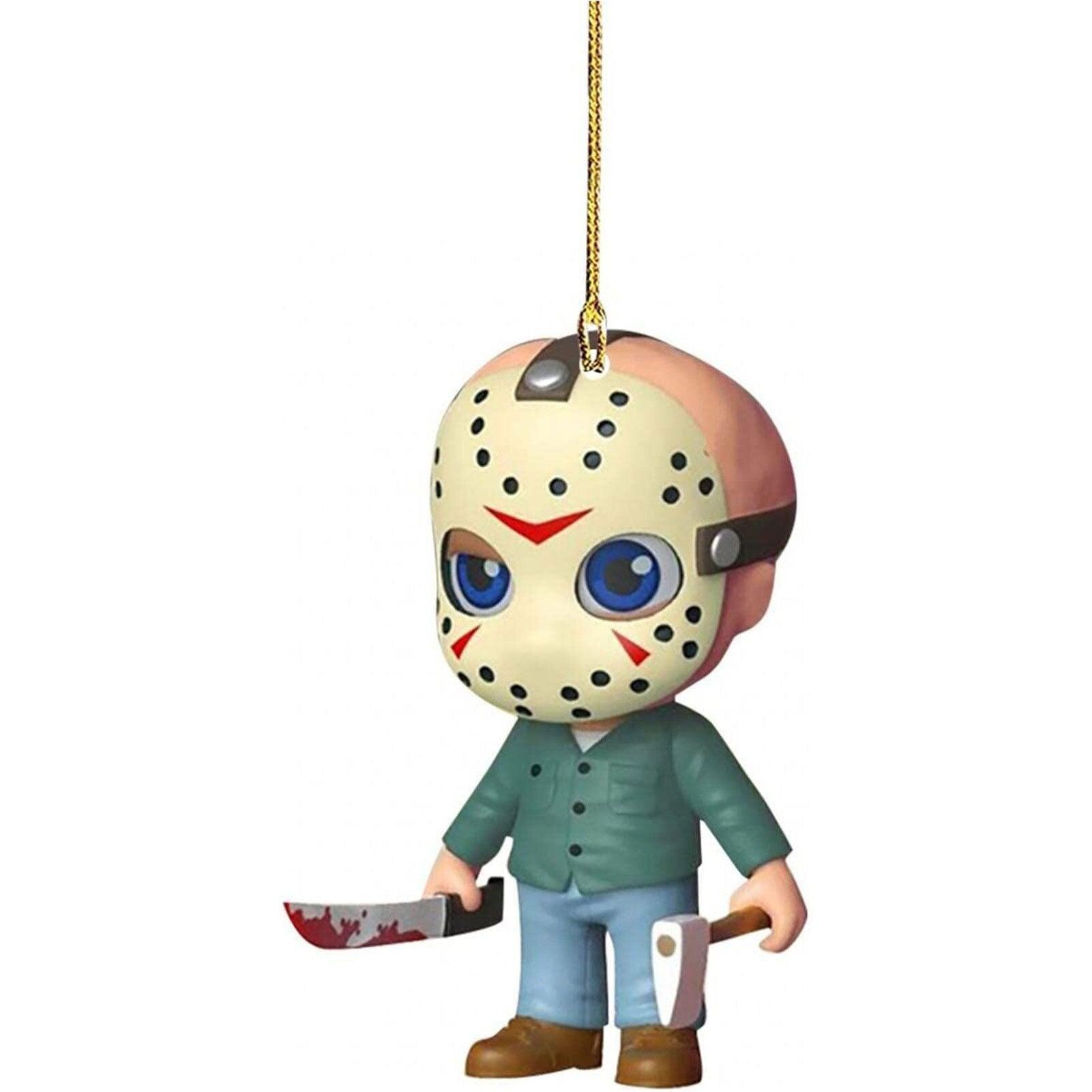 Halloween Christmas Horror Decoration Car Mirror Pendant Ornament Horror Movie Character Personalized Hanging Ornaments For Cars - KinglyDay