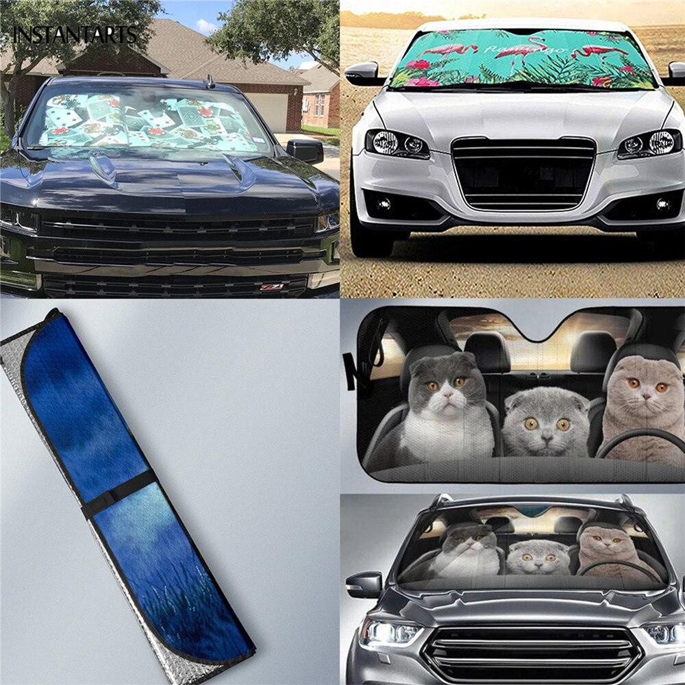 Halloween Gift 3D Cool Horror Movies Design Print Protect Car Interior Front Windshield Sunshade Foldable Sun Shade for SUV Cars - KinglyDay