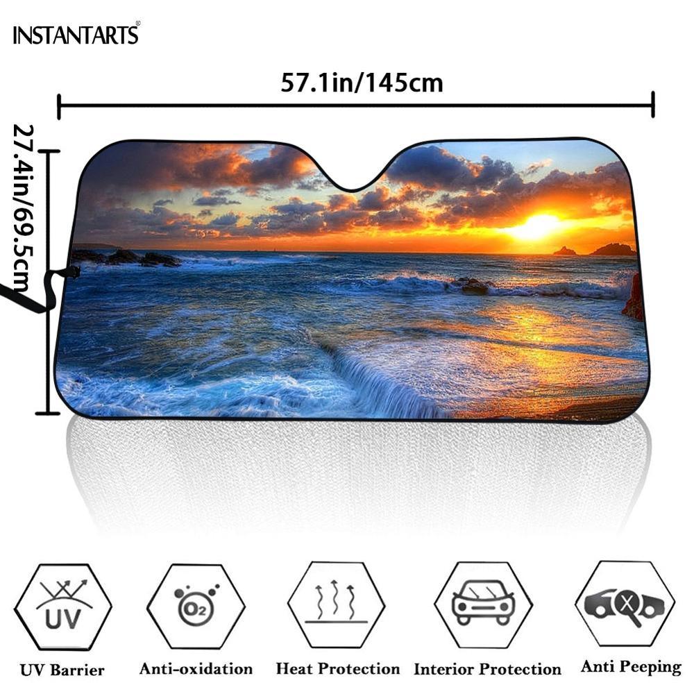 Halloween Gift 3D Cool Horror Movies Design Print Protect Car Interior Front Windshield Sunshade Foldable Sun Shade for SUV Cars - KinglyDay