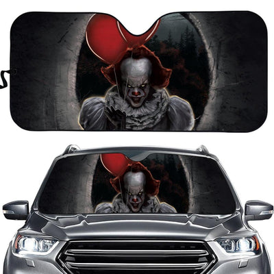 Halloween Gift 3D Cool Horror Movies Design Print Protect Car Interior Front Windshield Sunshade Foldable Sun Shade for SUV Cars - KinglyDay