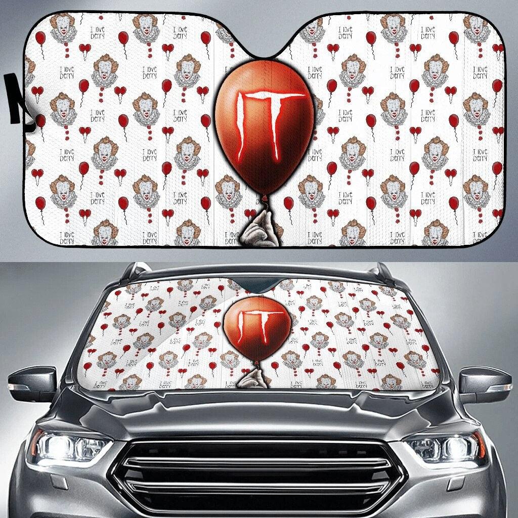 Halloween Gift 3D Cool Horror Movies Design Print Protect Car Interior Front Windshield Sunshade Foldable Sun Shade for SUV Cars - KinglyDay