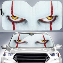 Halloween Gift 3D Cool Horror Movies Design Print Protect Car Interior Front Windshield Sunshade Foldable Sun Shade for SUV Cars - KinglyDay