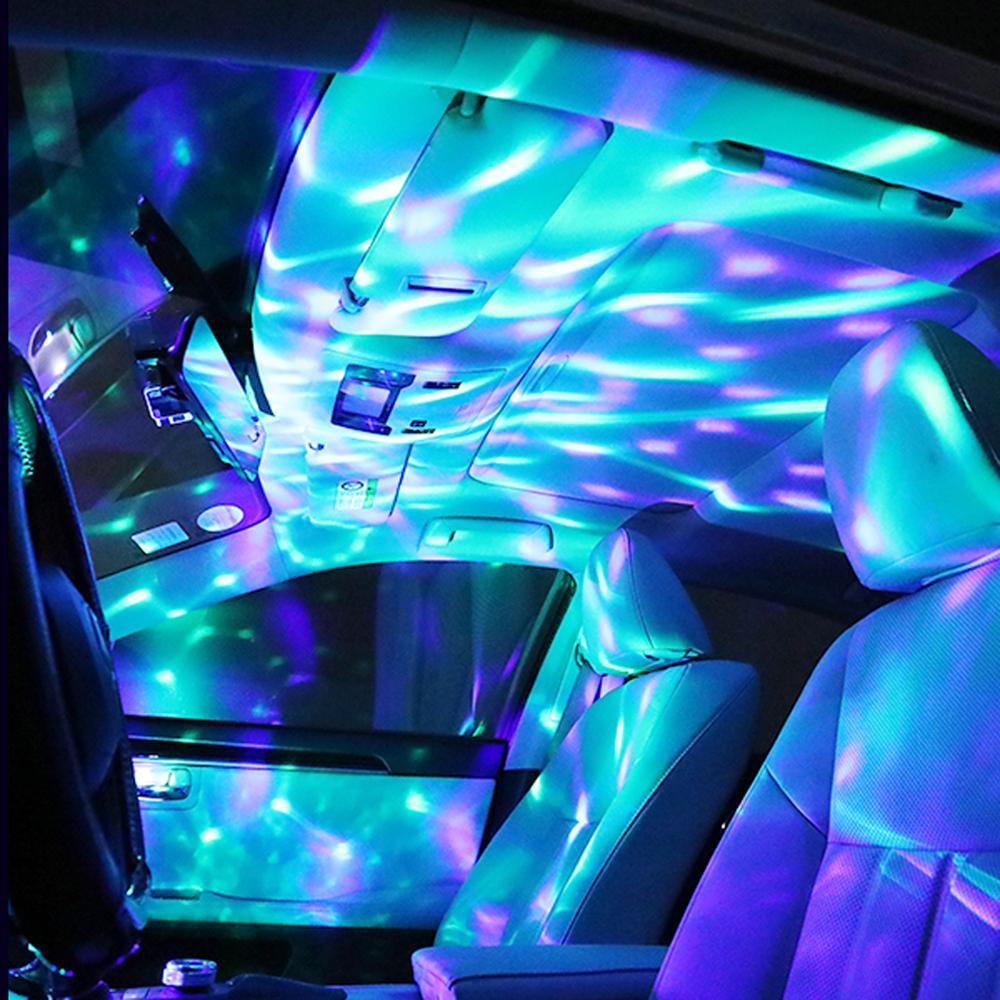 Car USB Ambient Light DJ RGB Mini Colorful Music Sound Led Apple USB Interface Holiday Party Atmosphere Interior Dome Trunk Lamp - KinglyDay