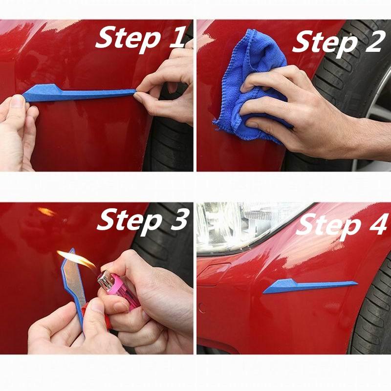 8 Pcs Carbon Fiber Pattern Rubber Car Front Bumper Body Door Edge Guard Protector Anti-Scratch Sticker Strip For Car Accessories - KinglyDay