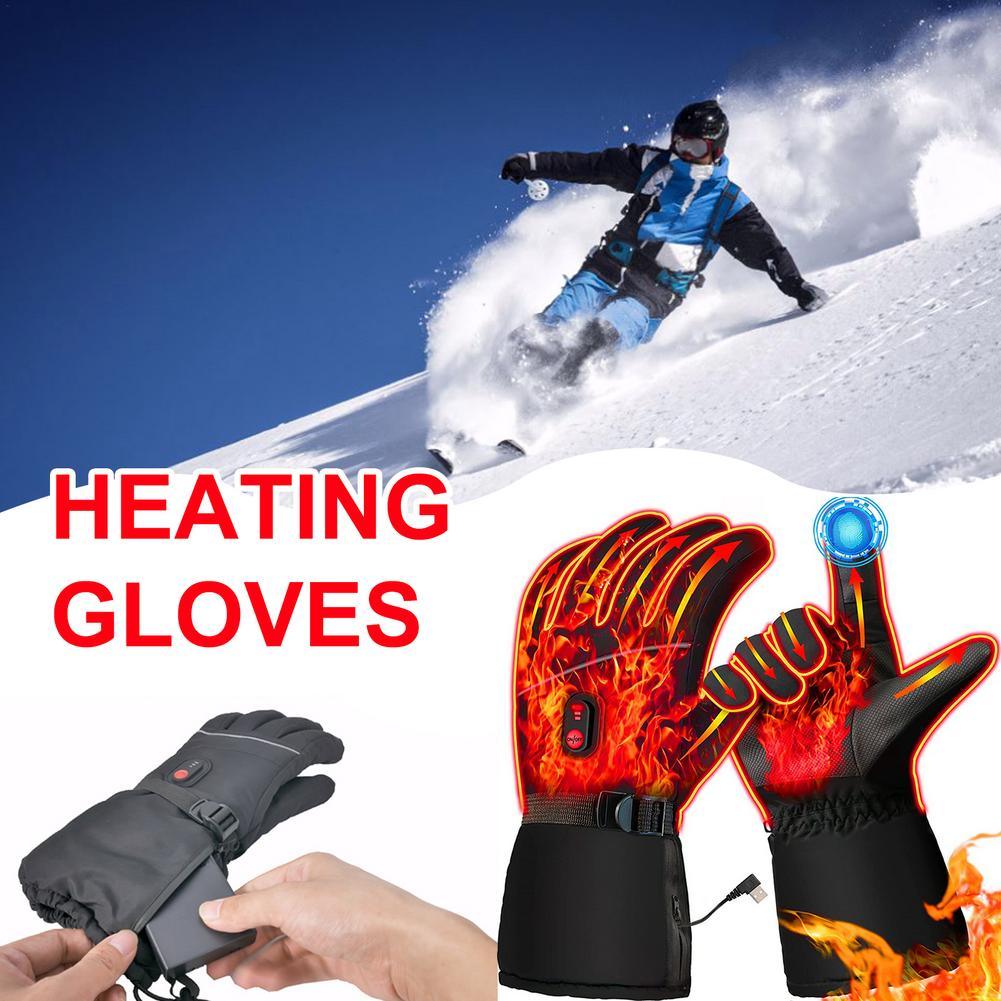 Heated Gloves & Winter Gloves ,Motorcycle Gloves,3 Heating Levels Waterproof & Rechargeable Touch Screen Heated Gloves - KinglyDay