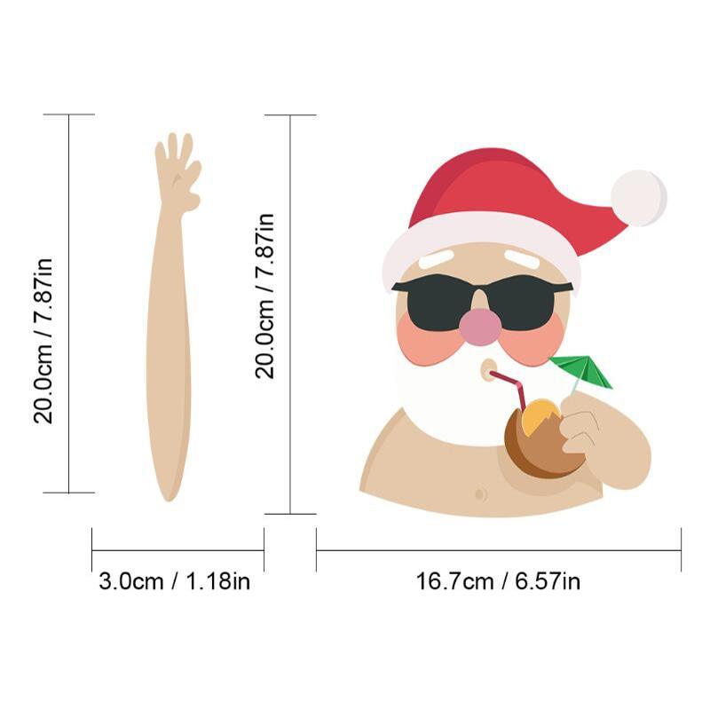 Santa Claus Car Rear Window Wiper Sticker Christmas Car Styling Funny Waving Arm Rear Windshield Decals Auto Decoration Stickers - KinglyDay