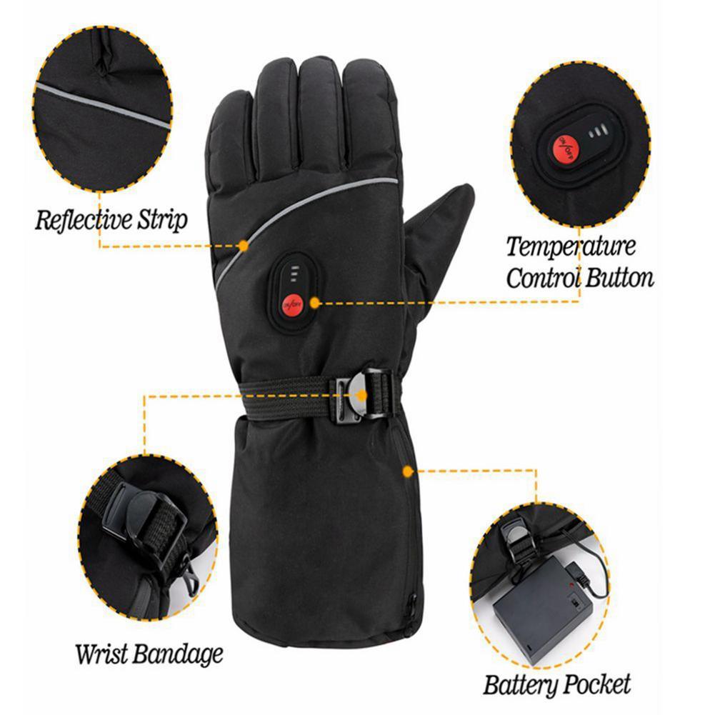 Heated Gloves & Winter Gloves ,Motorcycle Gloves,3 Heating Levels Waterproof & Rechargeable Touch Screen Heated Gloves - KinglyDay