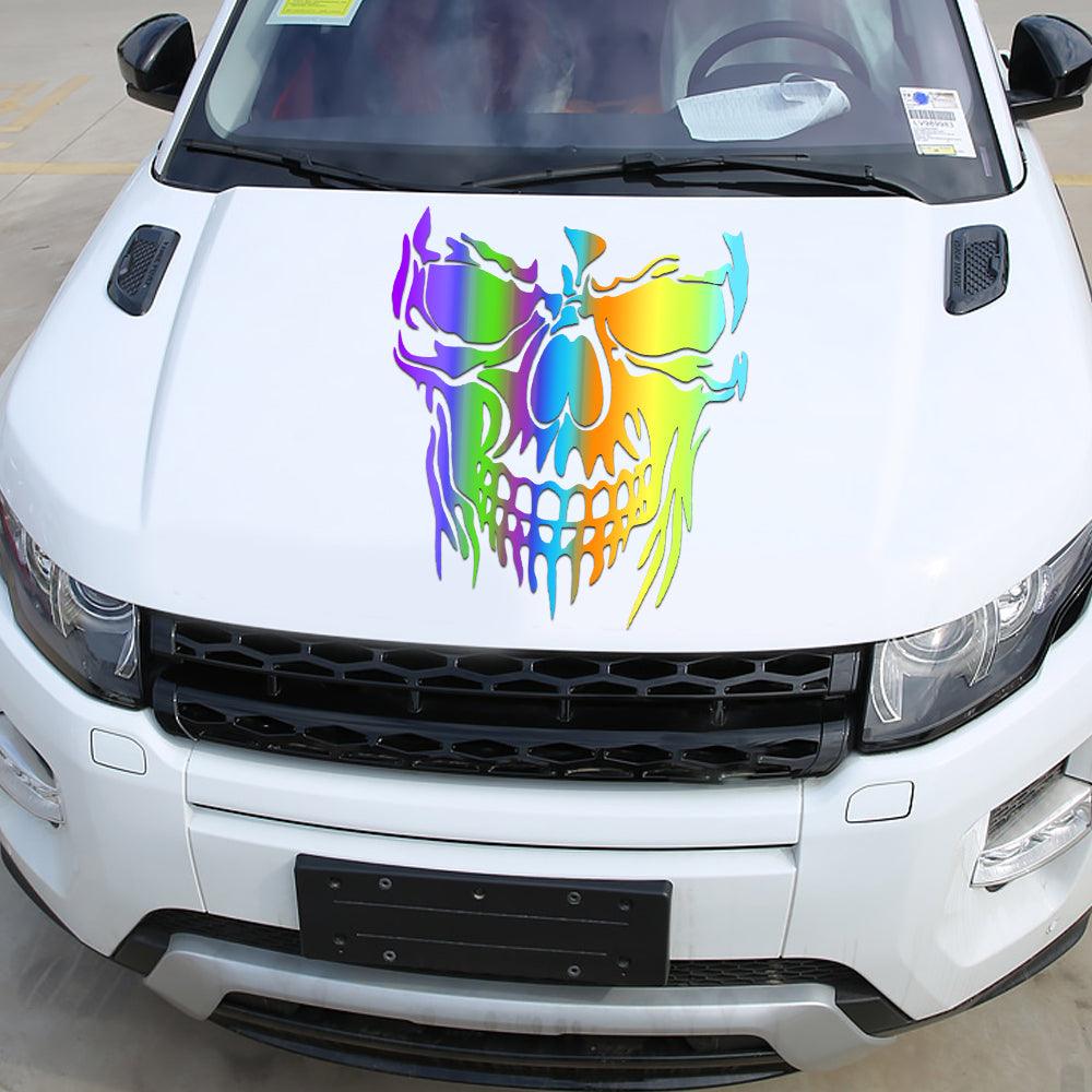 1Pc Skull Decal Horrific Skeleton Vinyl Car Hood Window Stickers Vehicle Styling Removable Waterproof Sticker Reflective - KinglyDay