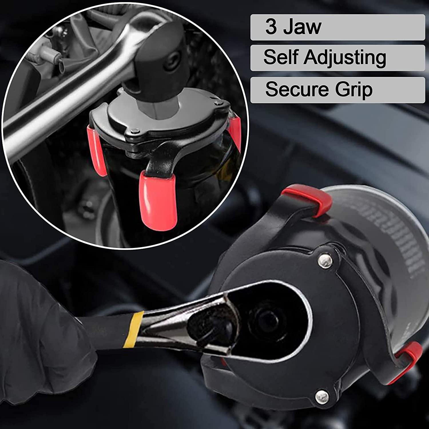 Universal 3 Jaw Oil Filter Remover Tool Cars Oil Filter Removal Tool Interface Special Tools Oil Filter Wrench Tool - KinglyDay