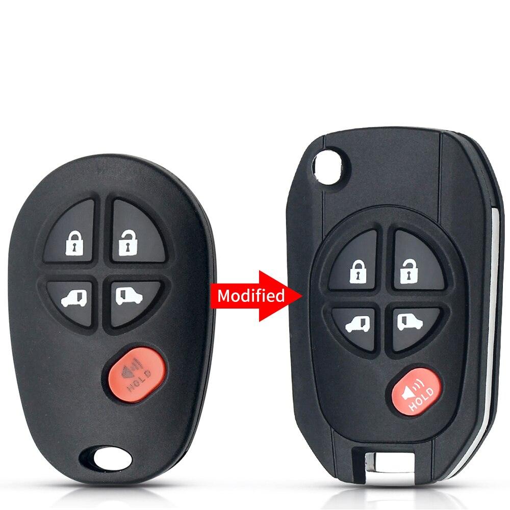 Replacement Remote Car Key Shell Modified Flip 3 Buttns Fob TOY43 Case For Toyota Tacoma HIGHLANDER SEQUOIA Sienna Tundra - KinglyDay