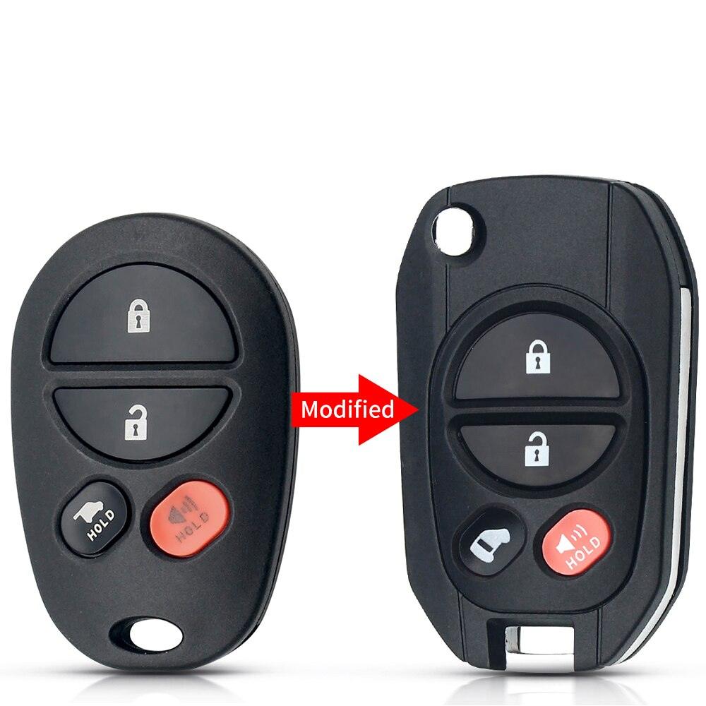 Replacement Remote Car Key Shell Modified Flip 3 Buttns Fob TOY43 Case For Toyota Tacoma HIGHLANDER SEQUOIA Sienna Tundra - KinglyDay