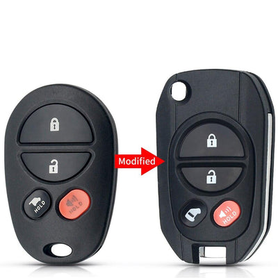 Replacement Remote Car Key Shell Modified Flip 3 Buttns Fob TOY43 Case For Toyota Tacoma HIGHLANDER SEQUOIA Sienna Tundra - KinglyDay