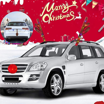 LED Illuminated Antlers Car Decoration Cute Christmas Decor Three Lighting Modes Christmas Supplies Car Reindeer Antlers Doffer - KinglyDay