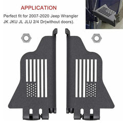 2 Pcs Metal Front Door Foot Pegs Rest Pedals Fit for Jeep Wrangler JK JKU JL JLU 2007-2020 & Jeep Gladiator JT 2021(U.S. Flag Style) - KinglyDay