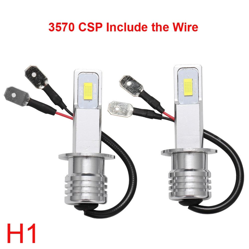 LED CSP Mini H7 LED Lamps For Cars Headlight Bulbs H4 led H8 H11 H6 Fog Light HB3 9005 HB4 Ice Blue 8000K 3000K Auto 12V - KinglyDay