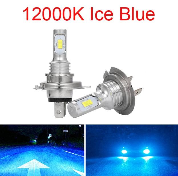 LED CSP Mini H7 LED Lamps For Cars Headlight Bulbs H4 led H8 H11 H6 Fog Light HB3 9005 HB4 Ice Blue 8000K 3000K Auto 12V - KinglyDay