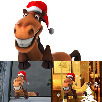 Christmas Style Elk Fun Car Rear Windshield Car Decal Decorative Waterproof Car Sticker - KinglyDay