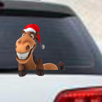 Christmas Style Elk Fun Car Rear Windshield Car Decal Decorative Waterproof Car Sticker - KinglyDay