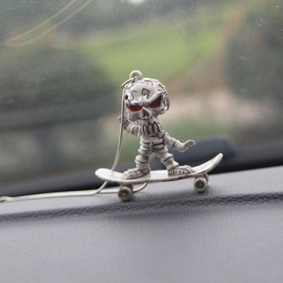 PVC Halloween Easter Motorcycle Skeleton Car Accessories Skateboard Skull Auto Rearview Mirror Pendant Creative Skull Decoration - KinglyDay