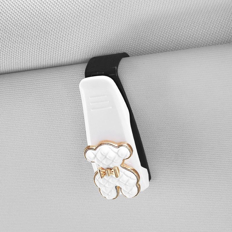 Portable Car Glasses Cases Ticket Card Clamp Car Sun Visor Sunglasses Holder ABS Eyeglasses Sunglass Holder - KinglyDay