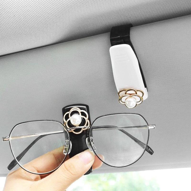 Portable Car Glasses Cases Ticket Card Clamp Car Sun Visor Sunglasses Holder ABS Eyeglasses Sunglass Holder - KinglyDay