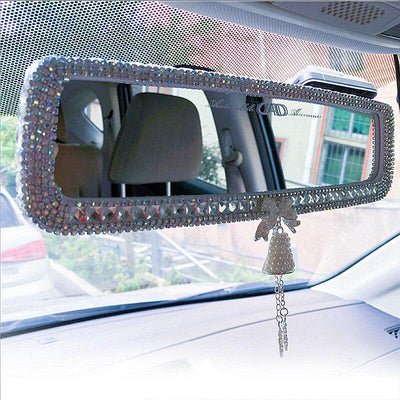 Rhinestone Rearview Mirror Decor Butterfly Car Interior Charm Crystal Bling Diamond Rear View Mirror Cover Auto Accessories - KinglyDay