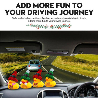 Christmas Car Yellow Duck Ornaments Duck Car Dashboard Decorative Sunglasses Necklace Ornaments Interior Auto Accessories Decor - KinglyDay