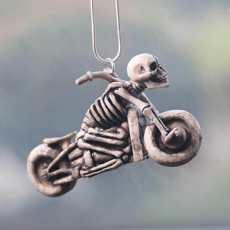 PVC Halloween Easter Motorcycle Skeleton Car Accessories Skateboard Skull Auto Rearview Mirror Pendant Creative Skull Decoration - KinglyDay