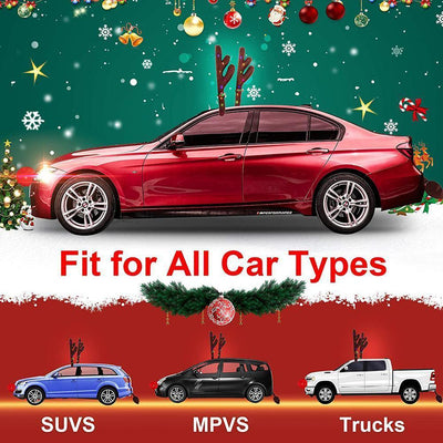 LED Illuminated Antlers Car Decoration Cute Christmas Decor Three Lighting Modes Christmas Supplies Car Reindeer Antlers Doffer - KinglyDay