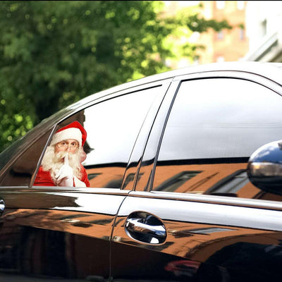 12-inch Christmas Funny Santa Car Window Stickers Santa Claus Car Glass Stickers Auto Vinyl Decal Decoration For All Car - KinglyDay