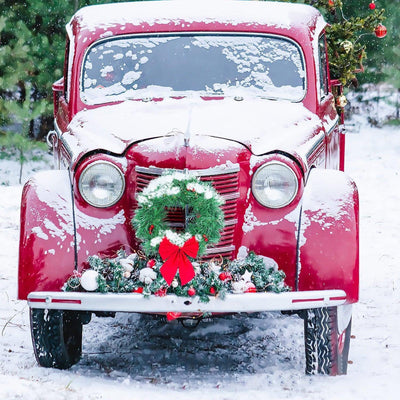 Christmas Wreath For Car Christmas Car Wreath Accessories Christmas Decor Easily Mounts To Car Or Truck Front Grille - KinglyDay