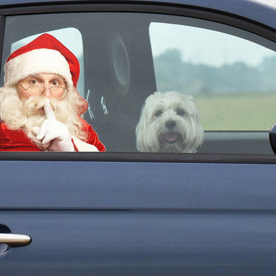 12-inch Christmas Funny Santa Car Window Stickers Santa Claus Car Glass Stickers Auto Vinyl Decal Decoration For All Car - KinglyDay
