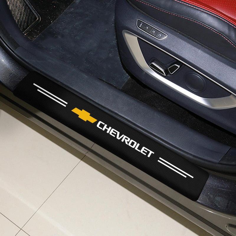 Carbon Fiber Threshold Protection Stickers for Chevrolet Cruze, Captiva, Aveo, Spark, Sail, and Lacetti - KinglyDay