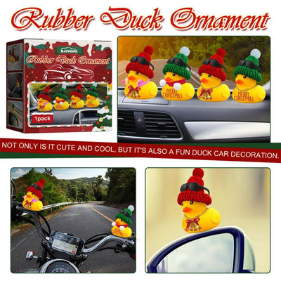 Christmas Car Yellow Duck Ornaments Duck Car Dashboard Decorative Sunglasses Necklace Ornaments Interior Auto Accessories Decor - KinglyDay