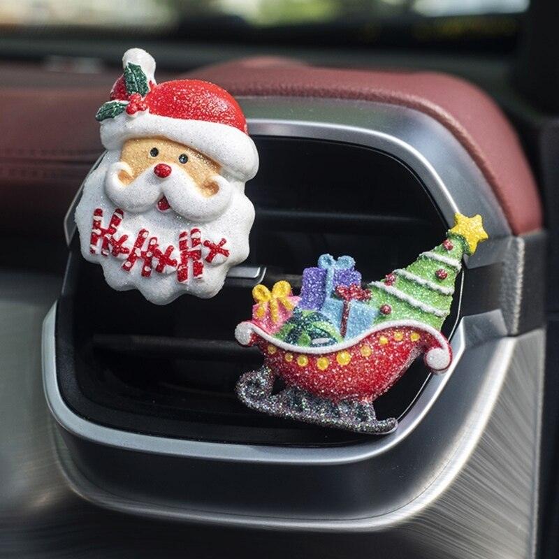 Car Outlet Perfume Clamp Air Conditioning Air Freshener Vent Clip Santa Claus Fragrance Christmas Ornaments Decoration - KinglyDay